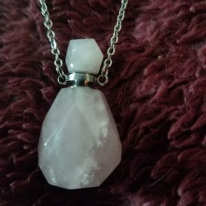 NEW ROSE QUARTZ ESSENTIAL OILS BOTTLE NECKLACES